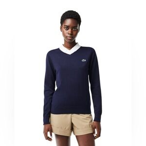 Lacoste Women's Pima Cotton Technical Knit Golf Sweater, size 42